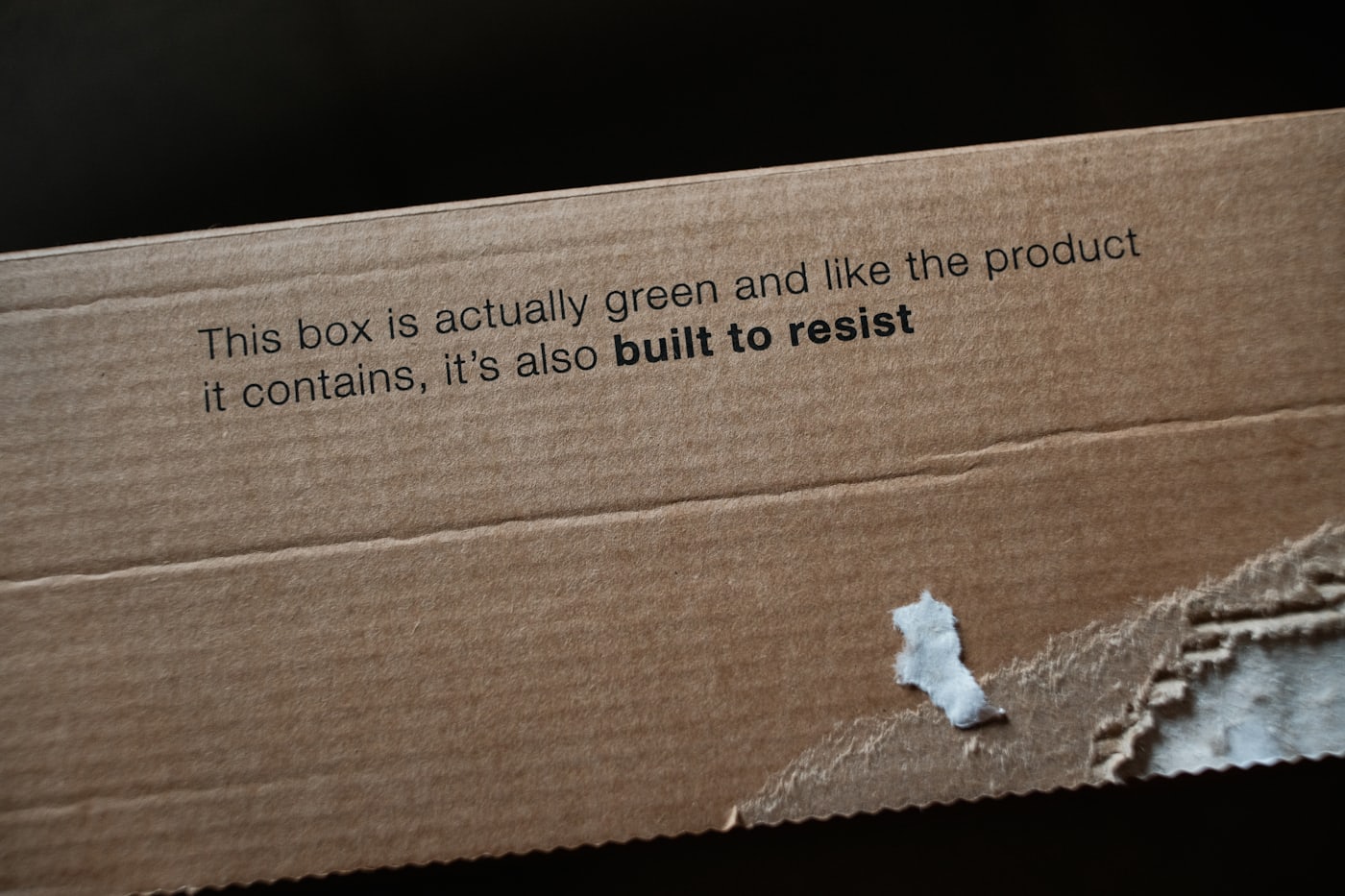 Kraft board printed with a sample message