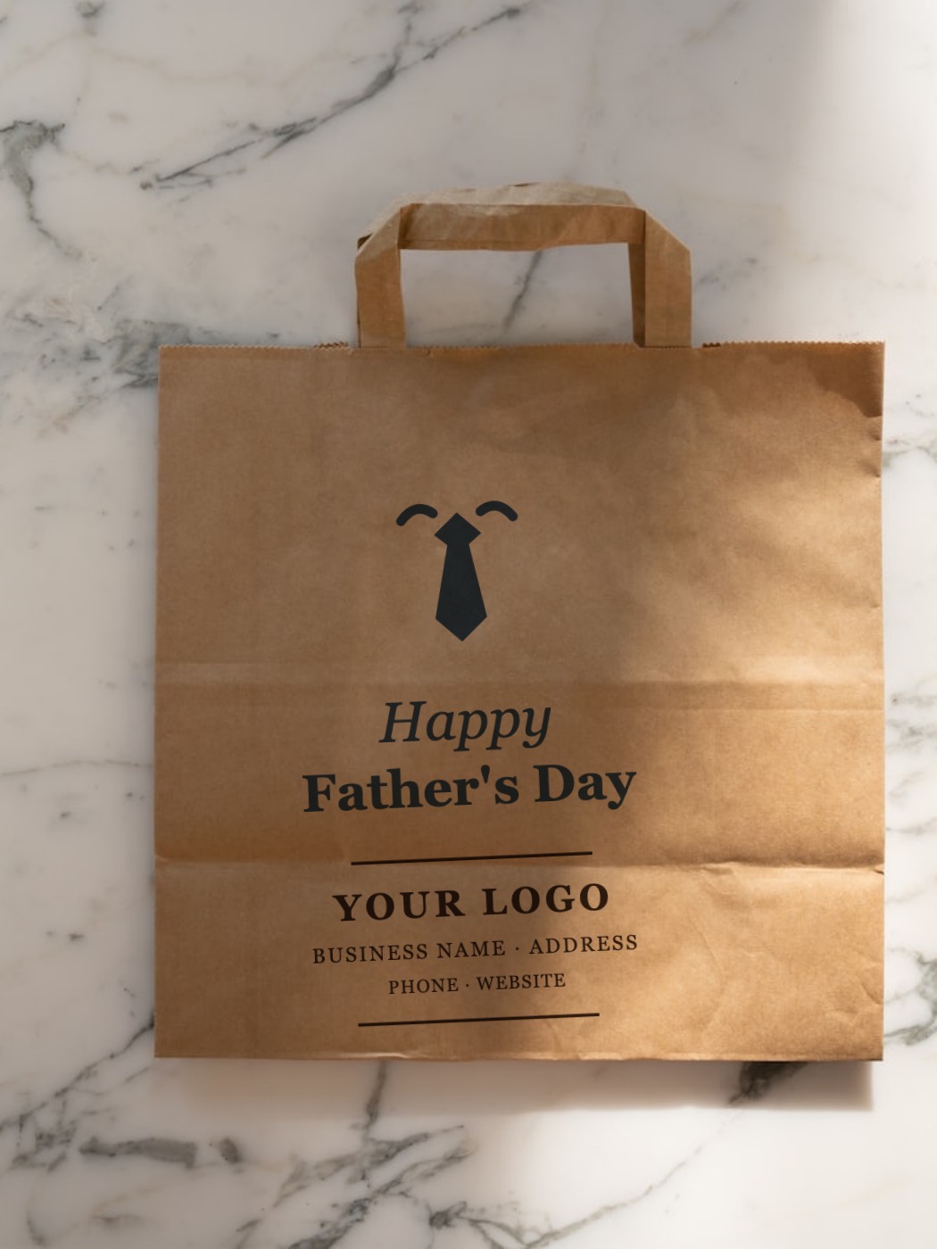 Kraft bag printed with a necktie and Happy Father's Day